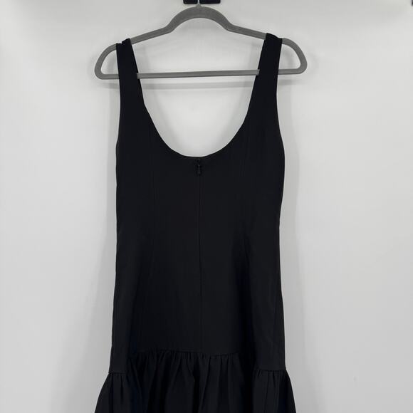 Rare London Women's Size 8 Black Sleeveless Drop Waist Back Zip Lined Dress - Picture 5 of 10